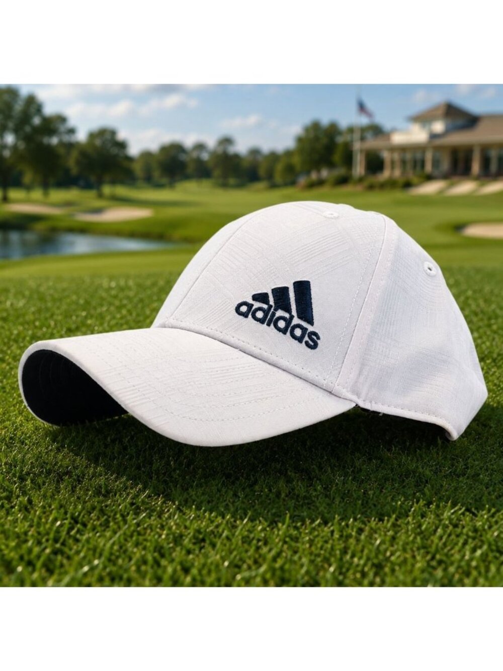 Adidas Golf Hat White Adjustable Embroidered Logo Lightweight Baseball Cap